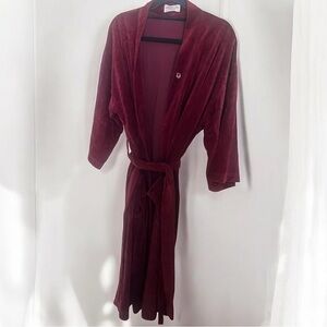 VTG Christian Dior Burgundy Velvet Lounging Robe One Size Small Medium Large